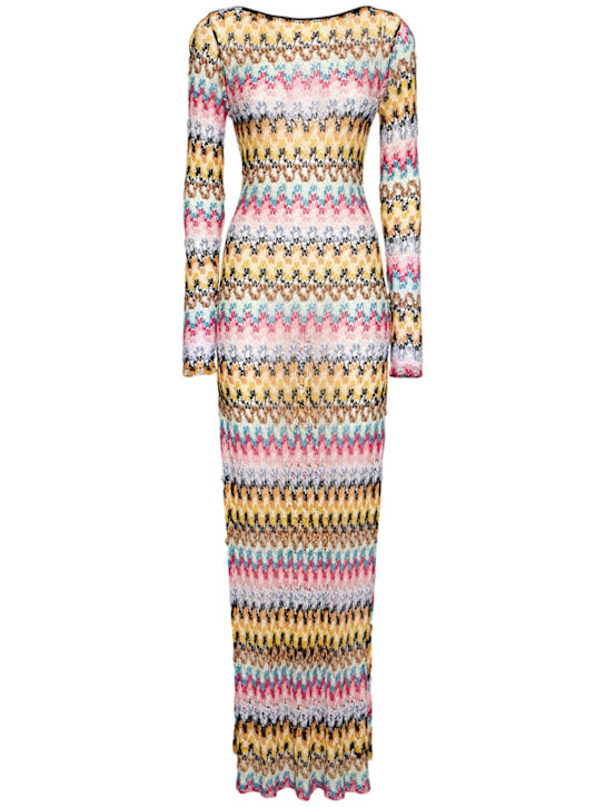 Missoni: Lace open knit long dress - women_0 | Luisa Via Roma
