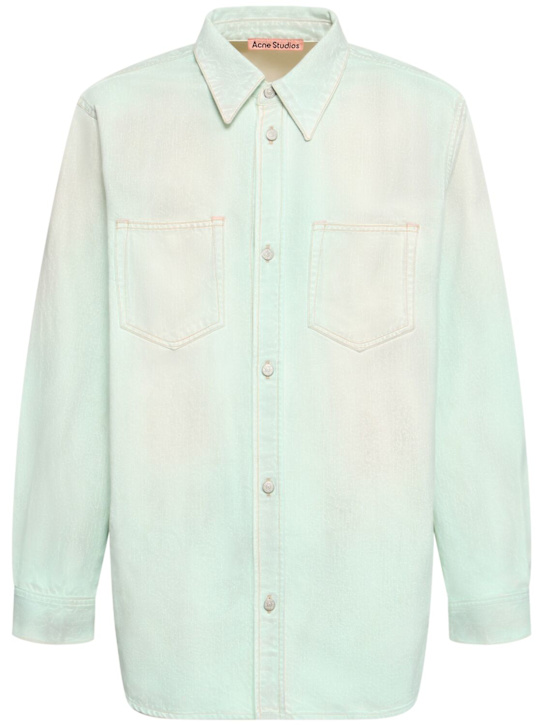 Acne Studios: Karto glow-in-the-dark denim shirt - men_0 | Luisa Via Roma
