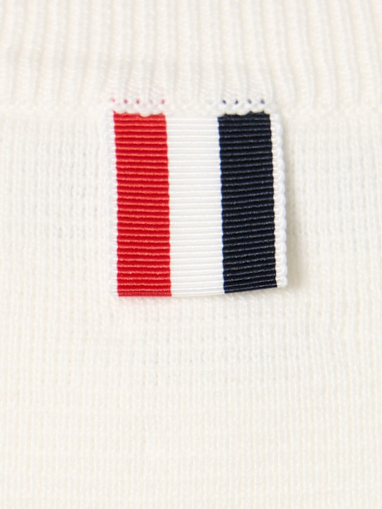 Thom Browne: Milano stitch crewneck cotton sweater - White - men_4 | Luisa Via Roma