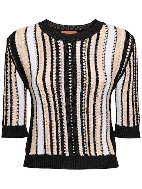 Missoni: Maglia girocollo in crochet a righe - women_0 | Luisa Via Roma