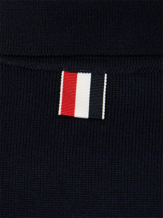 Thom Browne: 4 Bar cotton jersey polo - Navy - men_3 | Luisa Via Roma