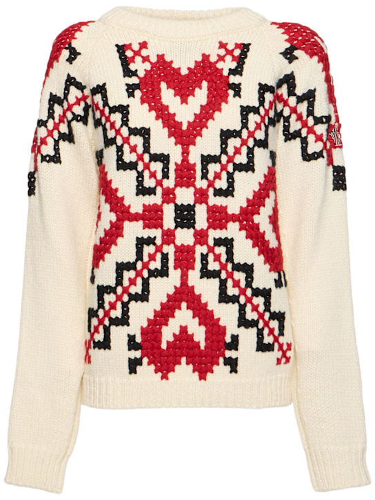 Moncler Grenoble: Wool blend crewneck sweater - women_0 | Luisa Via Roma