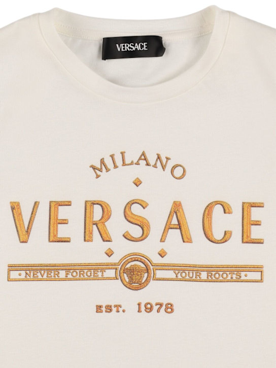 Versace: Printed cotton jersey t-shirt - kids-boys_1 | Luisa Via Roma