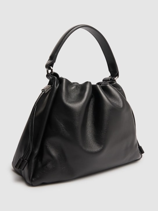 Brunello Cucinelli: Glove napa leather top handle bag - Black - women_5 | Luisa Via Roma