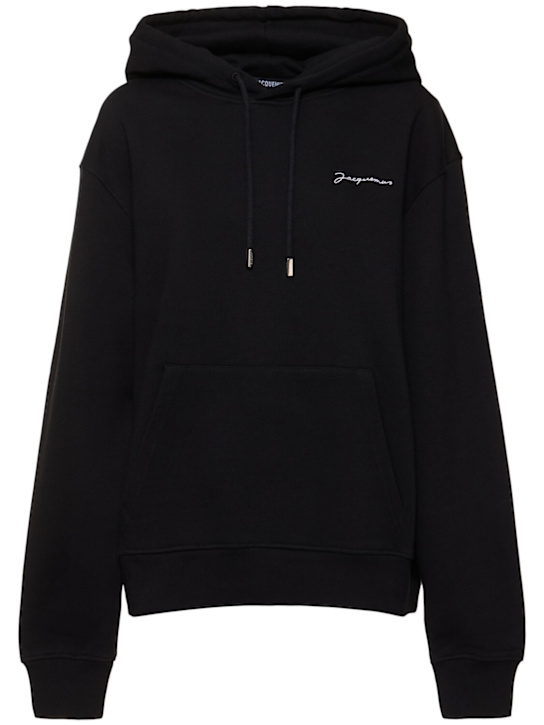 Jacquemus: Le Sweatshirt Brode コットンフーディー - women_0 | Luisa Via Roma