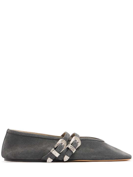Le Monde Beryl: 10mm Claudia suede Mary Jane flats - women_0 | Luisa Via Roma