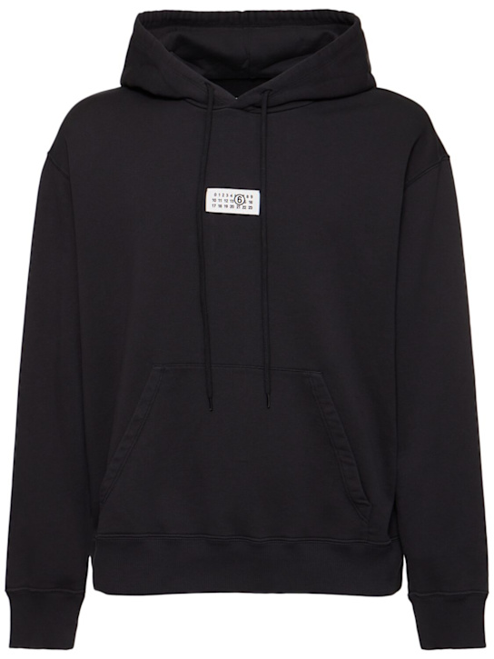 MM6 Maison Margiela: Washed cotton hoodie - men_0 | Luisa Via Roma