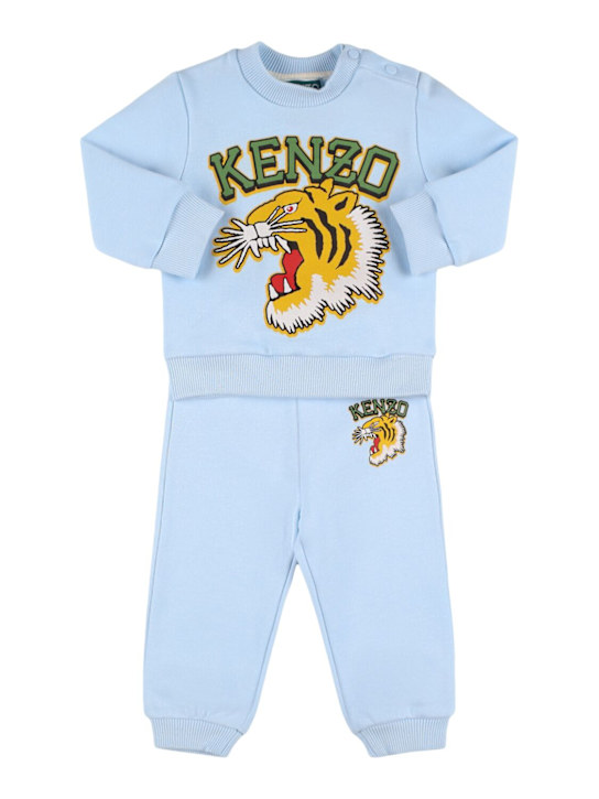 Kenzo Kids: Sweat-shirt & pantalon de sport en coton imprimé - kids-boys_0 | Luisa Via Roma