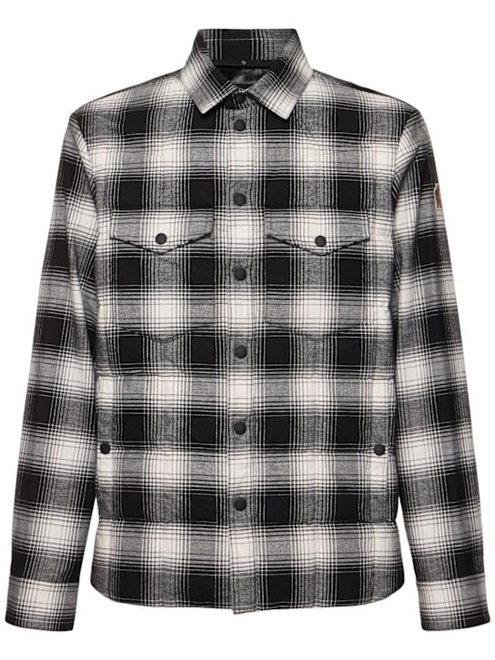 Moncler Grenoble: Gelt check cotton shirt jacket - men_0 | Luisa Via Roma