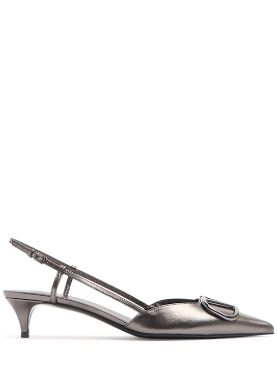 Valentino Garavani: 40mm Vlogo Signature leather slingbacks - women_0 | Luisa Via Roma