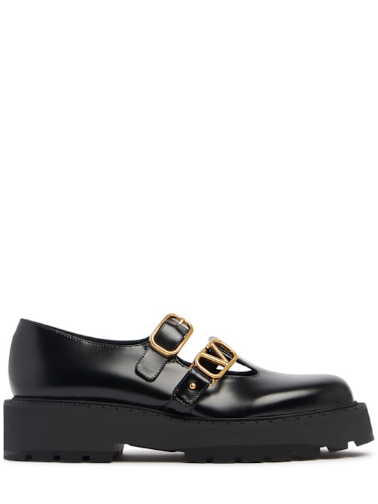 Valentino Garavani: 45mm Vlogo Signature leather May Janes - women_0 | Luisa Via Roma