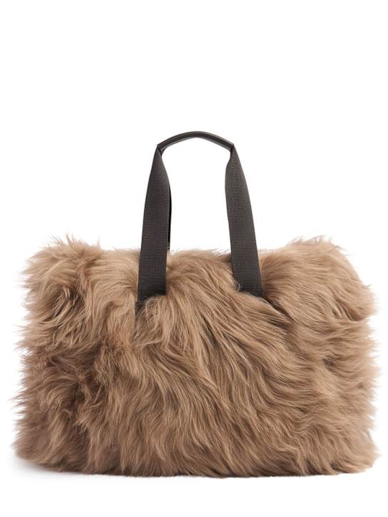 Moncler Grenoble: Caradoc shearling tote bag - women_0 | Luisa Via Roma
