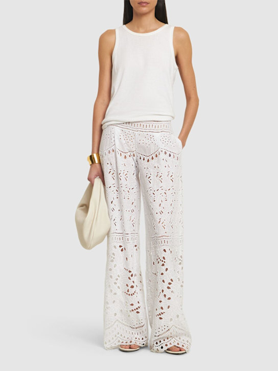 Ermanno Scervino: Cotton blend wide pants - women_1 | Luisa Via Roma