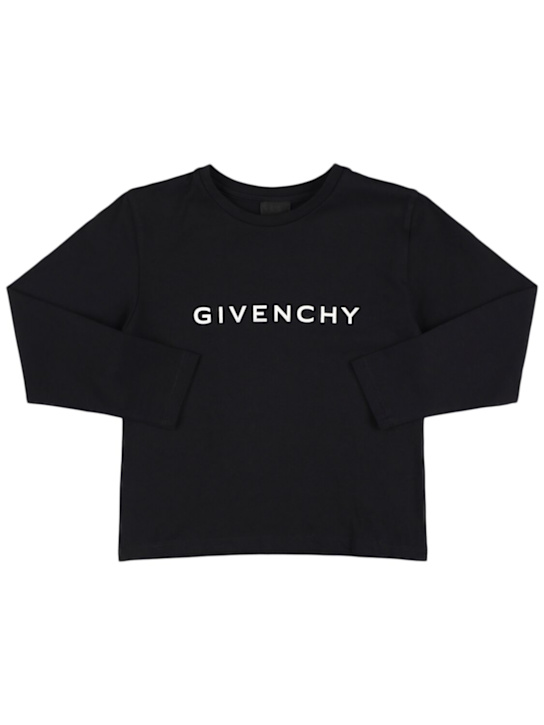Givenchy: Bedrucktes T-Shirt aus Baumwolljersey - Schwarz - kids-boys_0 | Luisa Via Roma
