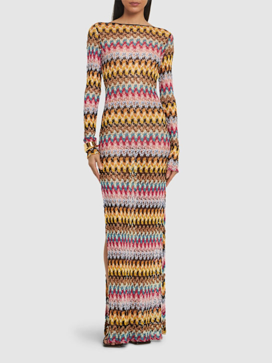 Missoni: Lace open knit long dress - women_1 | Luisa Via Roma