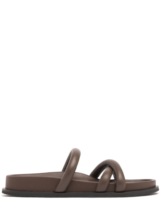 St. Agni: 20mm Soft Cross leather slide sandals - women_0 | Luisa Via Roma