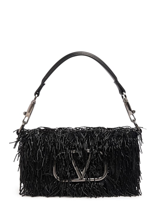 Valentino Garavani: Small Loco' embroidered leather bag - women_0 | Luisa Via Roma