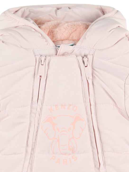 Kenzo Kids: ナイロンフーデッドパファースノースーツ - kids-girls_1 | Luisa Via Roma