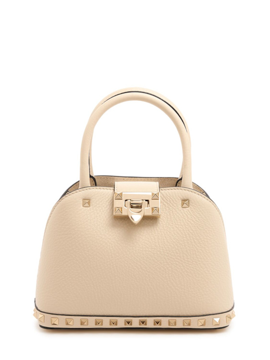 Valentino Garavani: Double Handle Rockstud leather bag - women_0 | Luisa Via Roma