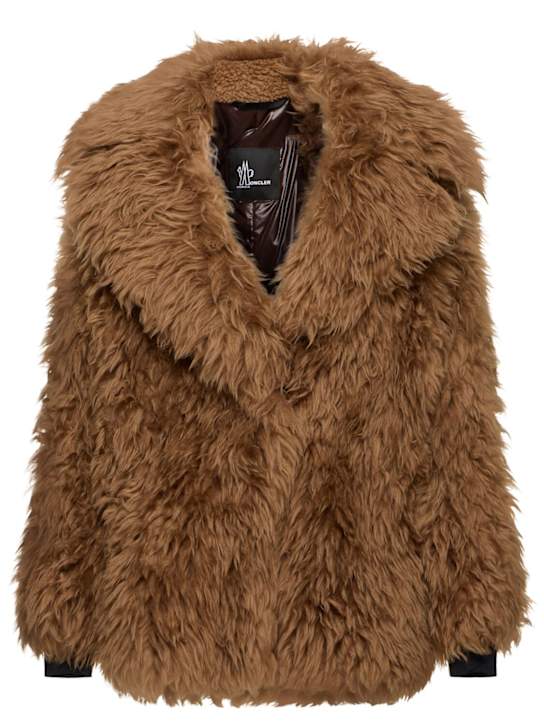 Moncler Grenoble: Malenco virgin wool blend down jacket - women_0 | Luisa Via Roma