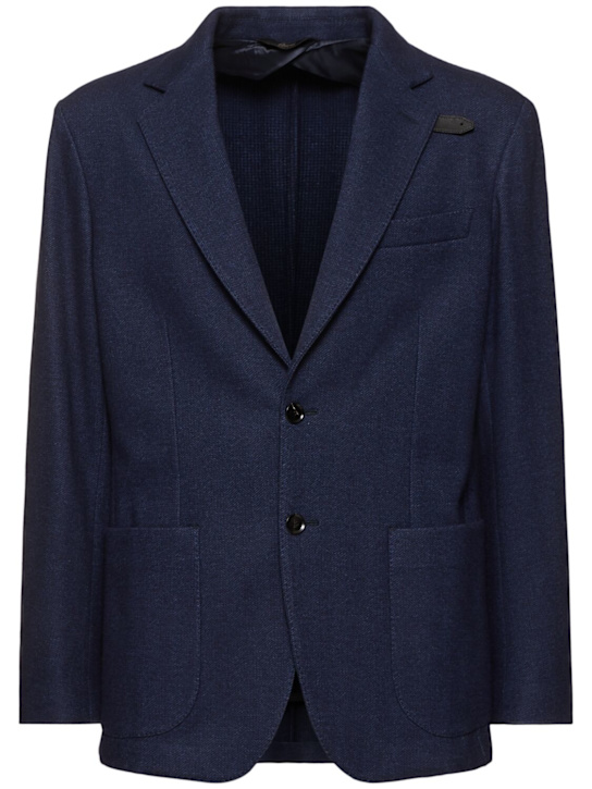 Brioni: Cashmere & cotton jersey blazer - men_0 | Luisa Via Roma