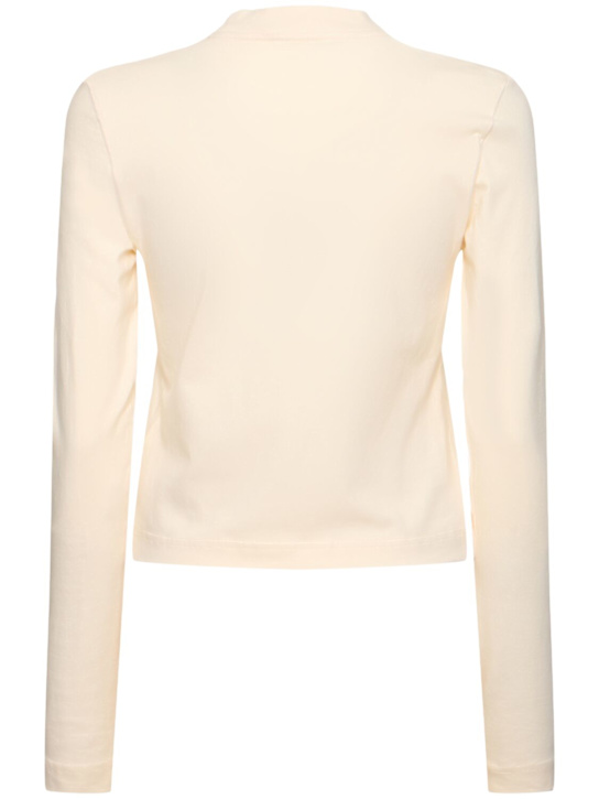 Jacquemus: Le Tshirt Gros Grain长袖T恤 - 浅米黄色 - women_3 | Luisa Via Roma