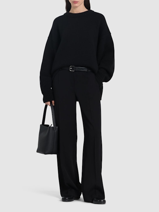 The Row: Ophelia wool & cashmere knit sweater - Black - women_1 | Luisa Via Roma