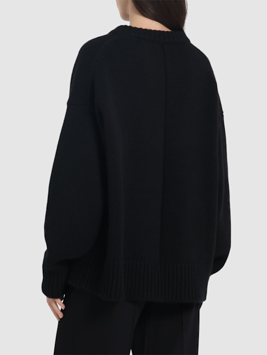 The Row: Ophelia wool & cashmere knit sweater - Black - women_2 | Luisa Via Roma
