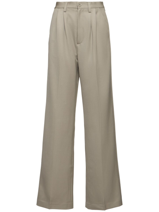 ANINE BING: Carrie linen blend straight pants - women_0 | Luisa Via Roma