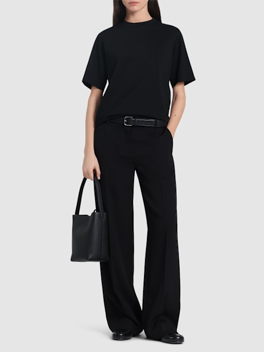 The Row: Chiara cotton jersey t-shirt - Black - women_1 | Luisa Via Roma
