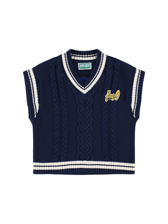 Kenzo Kids: Gilet in maglia di misto cotone - kids-girls_0 | Luisa Via Roma