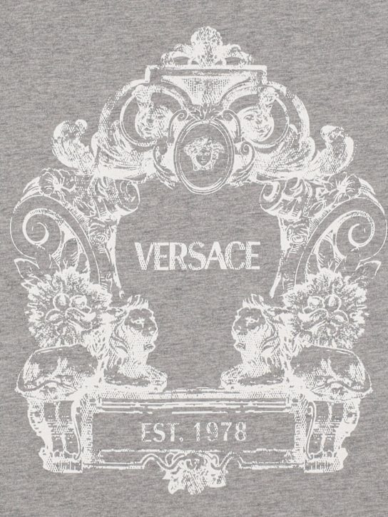 Versace: T-shirt in jersey di cotone stampato - kids-girls_1 | Luisa Via Roma