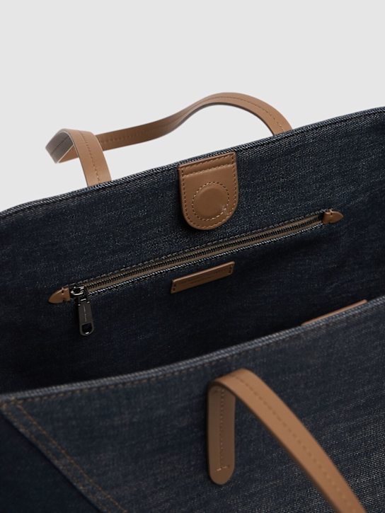 Brunello Cucinelli: No Fade canvas tote bag - Blue - women_5 | Luisa Via Roma