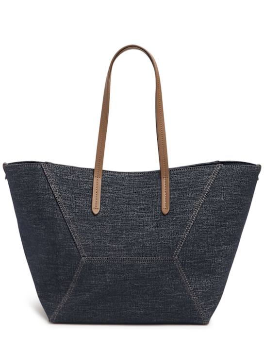 Brunello Cucinelli: No Fade canvas tote bag - Blue - women_0 | Luisa Via Roma