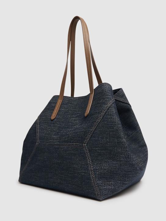 Brunello Cucinelli: No Fade canvas tote bag - Blue - women_2 | Luisa Via Roma