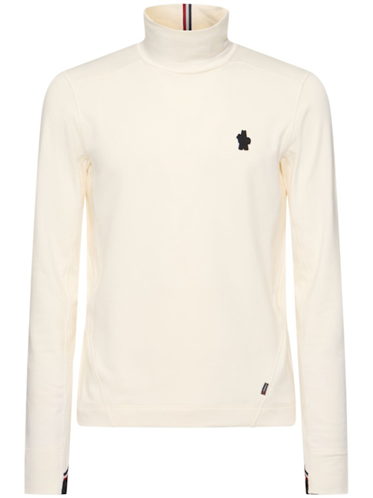 Moncler Grenoble: Logo Polartec nylon turtleneck t-shirt - men_0 | Luisa Via Roma