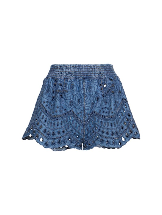 Ermanno Scervino: Sangallo denim shorts - women_0 | Luisa Via Roma