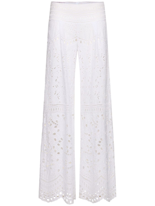 Ermanno Scervino: Cotton blend wide pants - women_0 | Luisa Via Roma