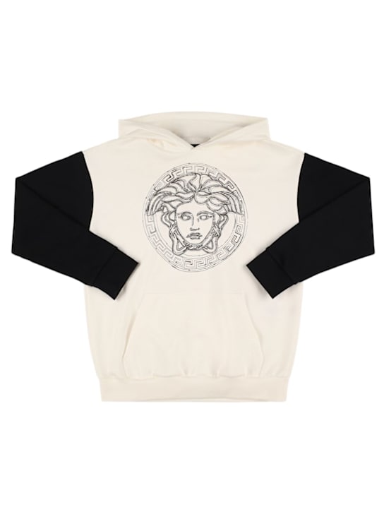 Versace: Printed cotton sweatshirt hoodie - kids-boys_0 | Luisa Via Roma