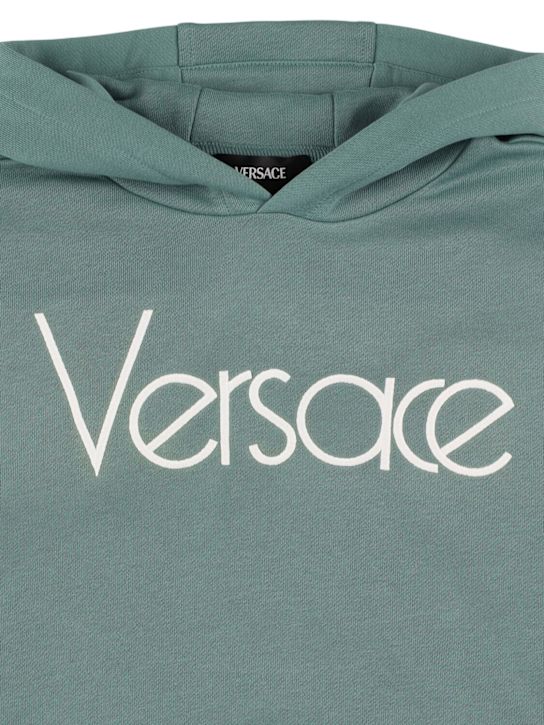 Versace: Printed cotton sweatshirt hoodie - kids-boys_1 | Luisa Via Roma