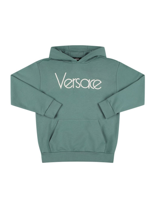 Versace: Printed cotton sweatshirt hoodie - kids-boys_0 | Luisa Via Roma