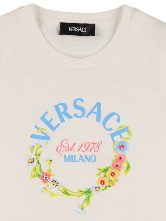 Versace: コットンジャージーTシャツ - kids-girls_1 | Luisa Via Roma