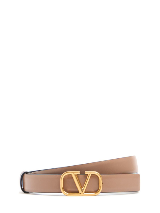 Valentino Garavani: 20mm Vlogo reversible leather belt - women_0 | Luisa Via Roma