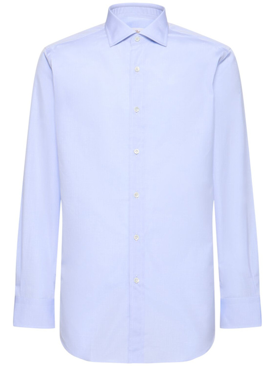 Brioni: Cotton poplin classic shirt - men_0 | Luisa Via Roma