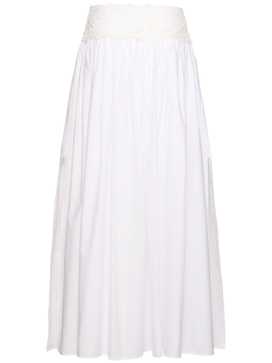 Ermanno Scervino: Cotton long skirt - White - women_3 | Luisa Via Roma