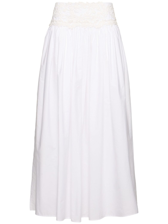Ermanno Scervino: Cotton long skirt - White - women_0 | Luisa Via Roma
