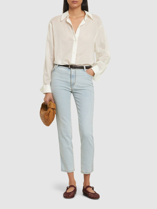Ermanno Scervino: Mid rise slim jeans - women_1 | Luisa Via Roma