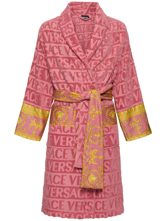 Versace: I Heart Baroque bath robe - Strawberry - ecraft_0 | Luisa Via Roma