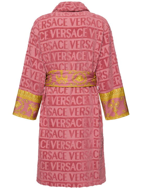 Versace: I Heart Baroque bath robe - Strawberry - ecraft_1 | Luisa Via Roma