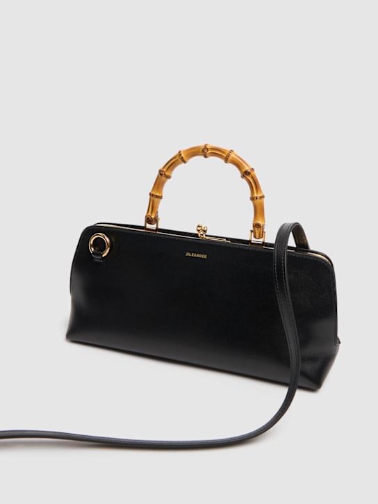Jil Sander: Small Goji Bamboo palmellato leather bag - Black - women_3 | Luisa Via Roma